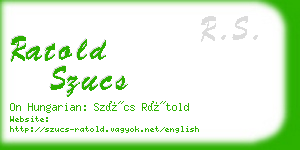 ratold szucs business card